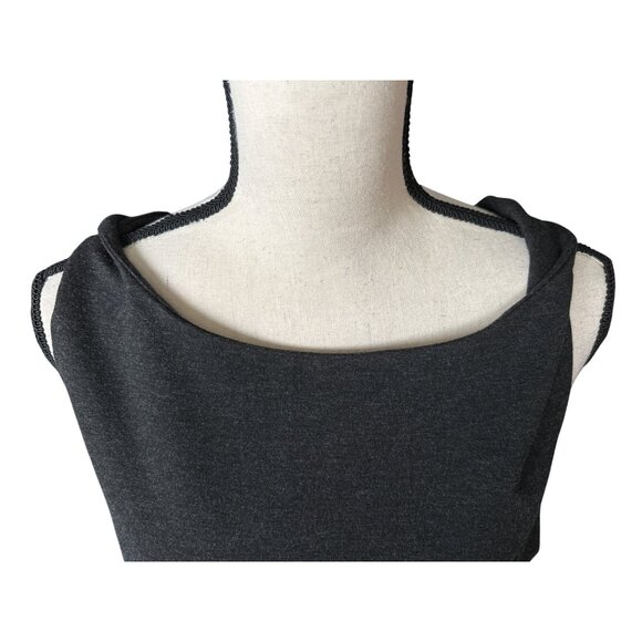 MM Lafleur Lydia Sheath Dress Sleeveless Dark Gray Viscose Blend Large - Picture 4 of 8